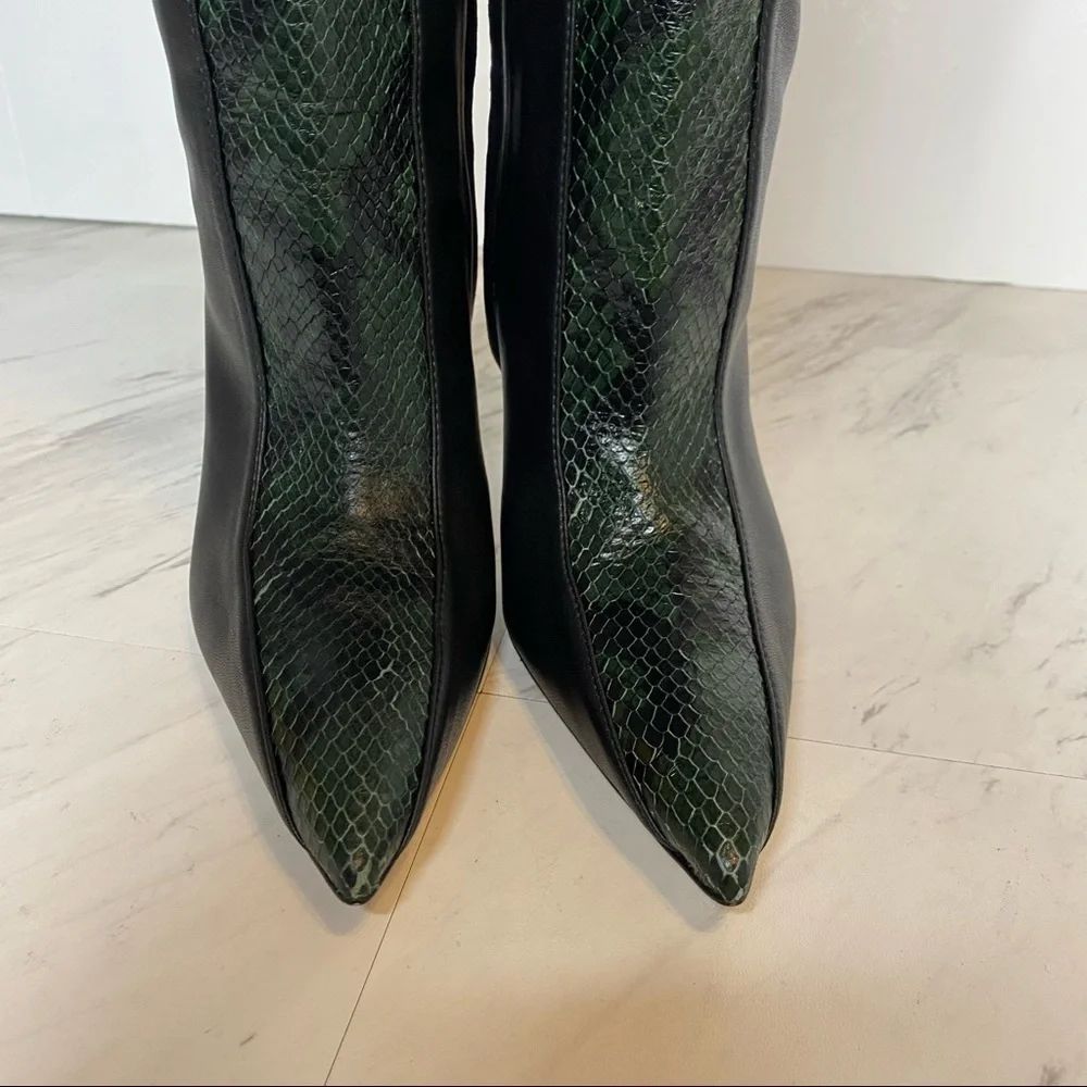 Good American The Koko Snake Embossed Leather Over The Knee Boot 5